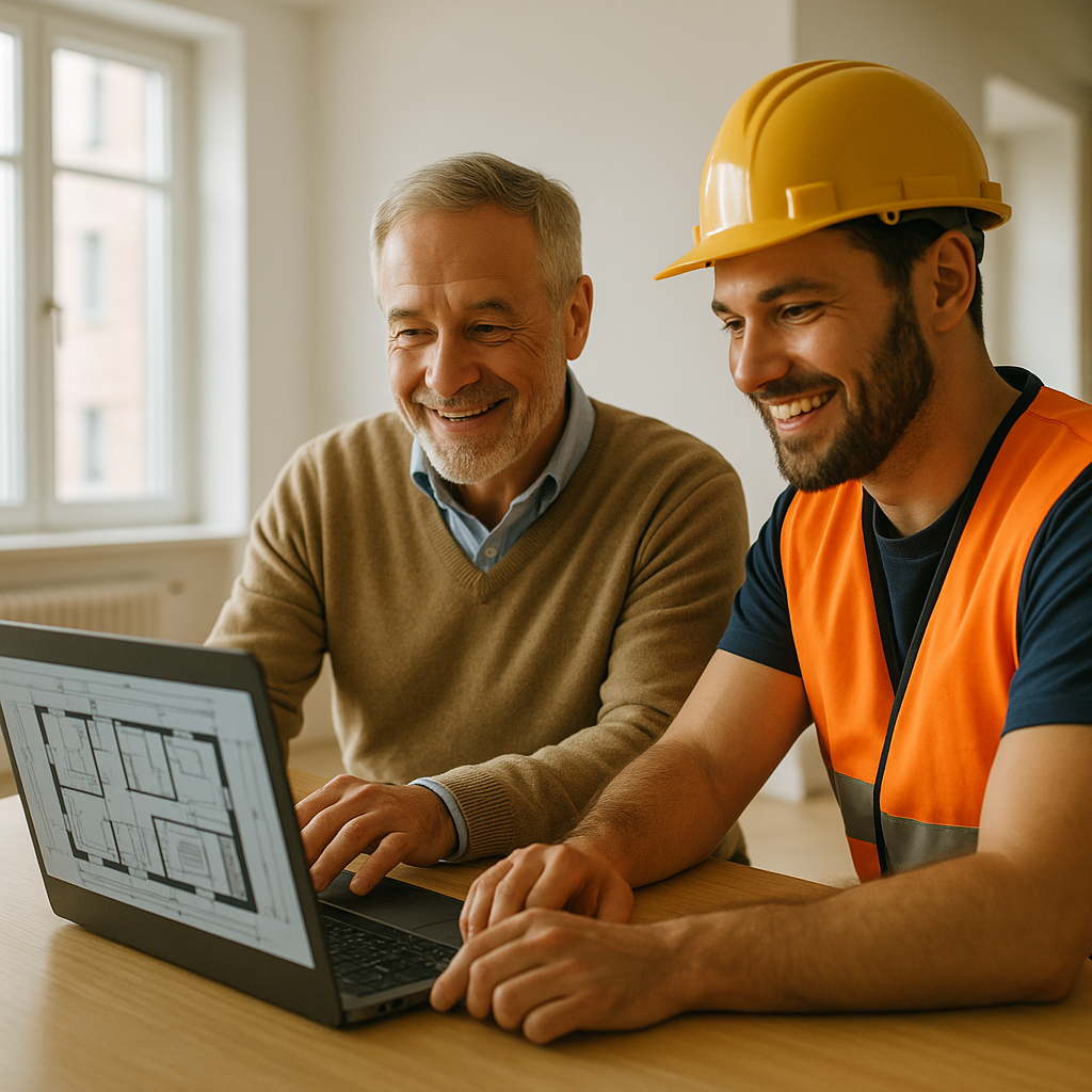 Landlord and contractor planning refurbishment with a focus on the future of asbestos management.