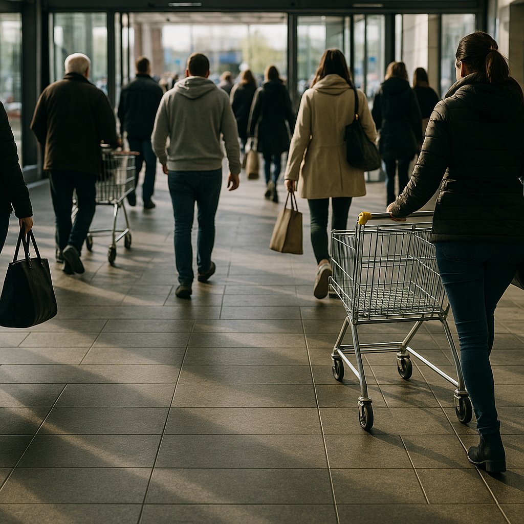 High traffic building entrance using commercial flooring for heavy footfall